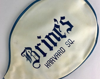 Vintage BRINE'S HARVARD Sq Tennis Racquet Cover Cambridge Brine's Sporting Goods