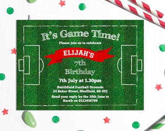 Football Birthday Invitation, Digital File, PDF, DIY, soccer party invitation, Boys Birthday Invitation, football party printable, match