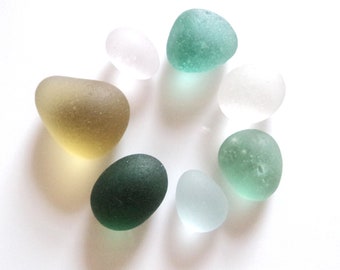 Easter Treat - A Clutch of Seven Seaglass Eggs - Apr1803 - from Seaham beach, UK