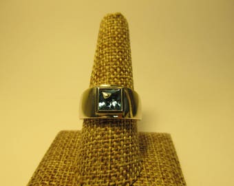 Sterling Silver Blue Topaz Ring W #684