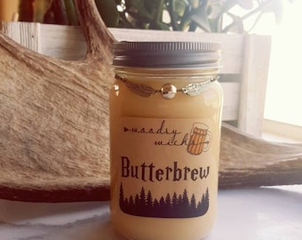 Butterbrew Harry Potter wood wick soy candle with snitch