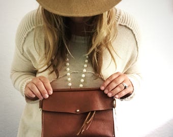 Brown Leather Festival Hip Bag and Purse