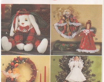 1993 - Simplicity 8704 Vintage Sewing Pattern Crafts Christmas Angel Tree Topper Ornaments Decorations