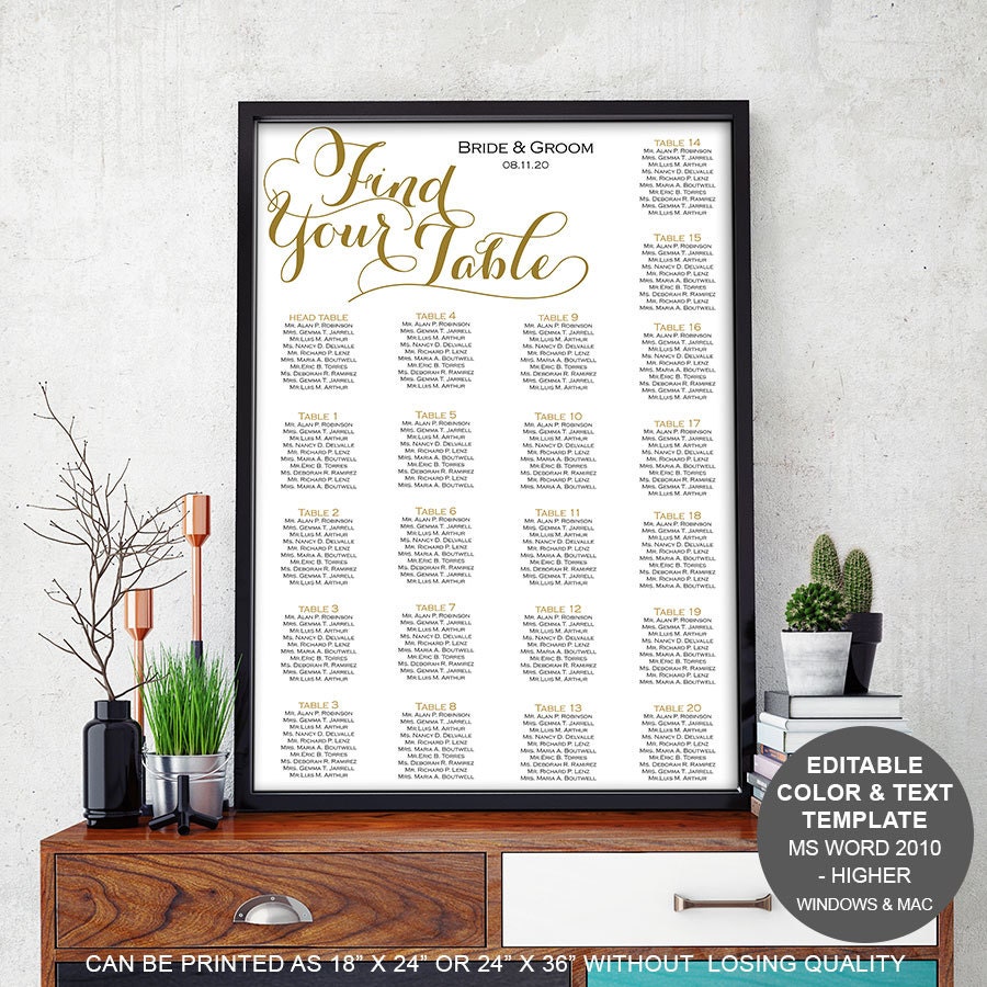 Modern rustic wedding Table seating chart template seating Modern rustic wedding Table seating chart template seating