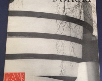 FRANK LLOYD WRIGHT special portfolio 1959 ... Forum magazine / mid century modern ... architecture , Taliesins, Guggenheim, ...