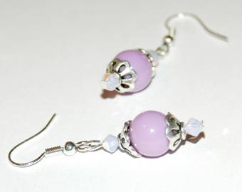 Joyful - purple and white earrings