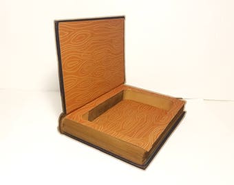 Hollow Book Safe Against The Grain Cloth Bound vintage Secret Compartment Keepsake Box Hidden Security Box