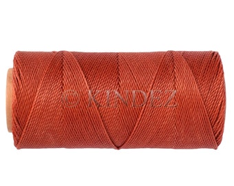 Waxed Polyester Cord - 15 meters/16 yards Macrame Cord - Linhasita 234 Waxed Thread - Knotting Cord - 15 Meters /16 yards - TerraCotta