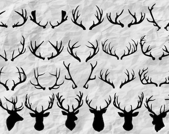 21 Deer Antler Silhouettes | SVG Cut Files | printable | vectors | instant download | deer cliparts | decoration | wall print | moose antler