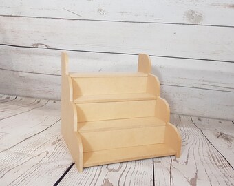 4 tier step display stand counter Jewellery Retail mdf wood