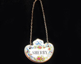 Crown Staffordshire | Bone China | Sherry Decanter Label | Two available