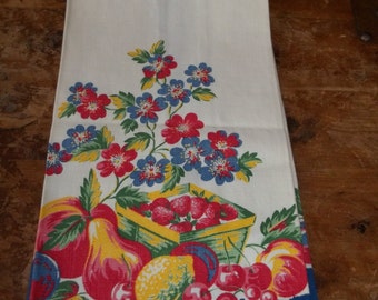 Vintage linen Fruit towel