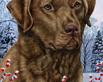 Dog Breed Winter Berries Garden Flags.