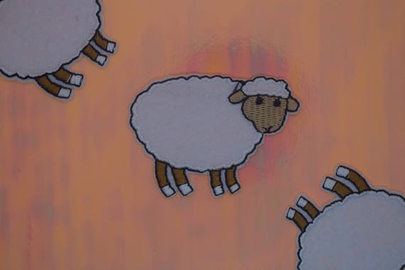 White Sheep Iron on Patch
