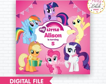 My Little Pony Backdrop, MLP Party Banner, Pony Backdrop, MLP Digital Poster, My Little Pony Party, Pony Birthday Banner, Digital File