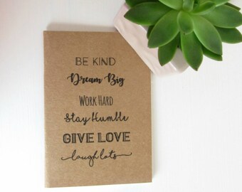 A6 or A5 Travel Notebook // Jotter // Handmade notebook // Kraft Notebook // Blank Journal // Travel Journal // Motivational Notebook