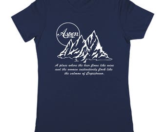 Aspen Wine Dumb And Dumber Funny Humor Retro Women's Jr Fit T-Shirt DT0014