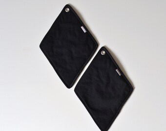 black diamonds pot holders - hostess gift - statement gift - large potholders - all black potholders - foodie gift - card player gift