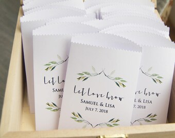 Wedding Favor Packets, (25), Custom Seed Bags, Flower Seeds Envelopes, Packets for Seeds, Let Love Grow Packets