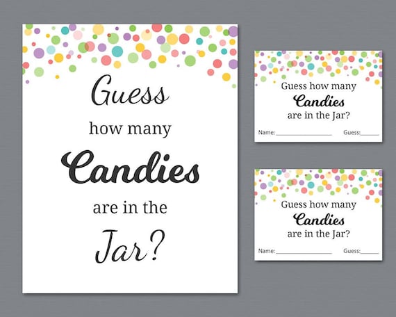 rainbow candy guessing game baby shower games printable