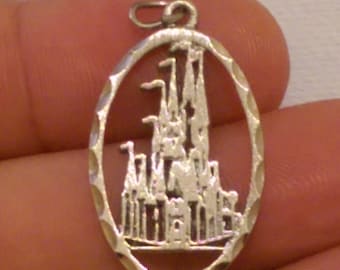Vintage Genuine Sterling silver 1970's Walt Disney Productions Magic Kingdom Cinderella Castle Charm.