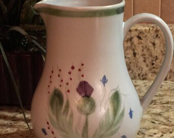 Stoneware 48 Oz Pitcher in Thistleware by Buchan - Scotland / Scottish Pottery / Thistle Pottery / Thistle Pitcher / Buchan Stoneware