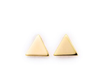 Silver Triangle Stud Earrings