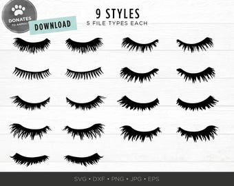 Eyelashes SVG Bundle | Lashes SVG | Eyes SVG Pack Cut File | Eyelashes Clipart | Dxf Files for Cricut Silhouette Fashion Gorgeous Girl Woman