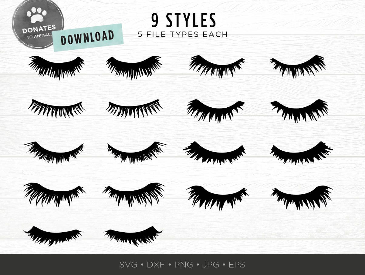 Eyelashes SVG Bundle Lashes SVG Eyes SVG Pack Cut File