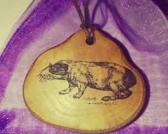 Guinea Pig Cavia porcellus Cavy Necklace Earrings Wooden Charm Eco Friendly Handmade Personalised Charms Wood Hand made Jewellery #Etsy