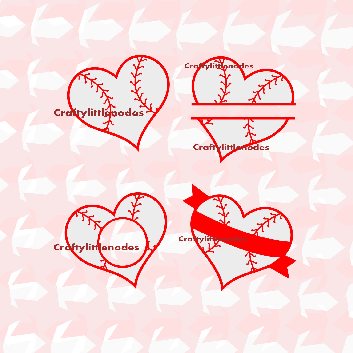 Download Baseball Heart SVG STUDIO Ai EPS set Instant Download Monogram