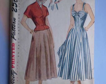 Vintage 40s Sundress and Jacket Pattern 32 26 35