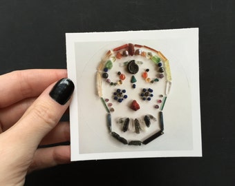 Day of the Dead Mask Mineral Design Sticker