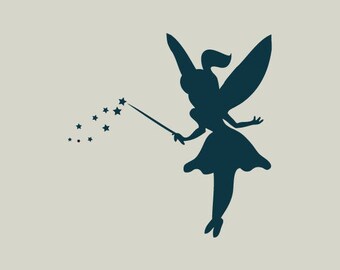 Fairy. Fairy stencil. Fairy silhouette (ref 294)