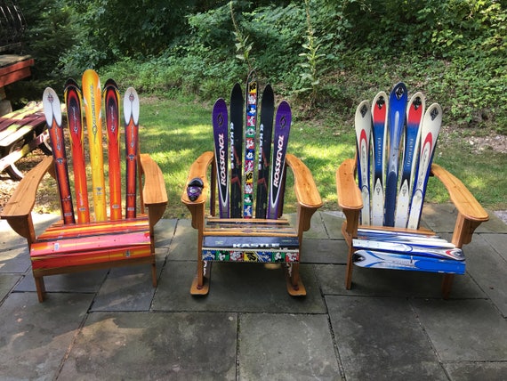 Adirondack Chair made with reclaimed skis
