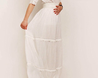 Boho wedding dress, rustic wedding dress, bohemian wedding dress, V-neck, cotton wedding dress, alternative wedding dress, sleeved dress
