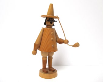 Cowboy Smoker Fathers Day Gifts Incense Burner Figurine Wooden Figure Erzgebirge German Folk Art Western Cowboy Hat Gifts Ideas Dad Guys