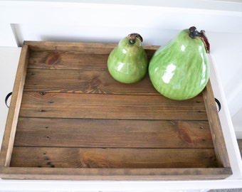 Ottoman Tray, Reclaimed Wood Tray, XLG 24"x17" Coffee Table Tray, Large Tray, Wooden Tray, Pallet Tray, Rustic Coffee Table Tray, Wood Tray