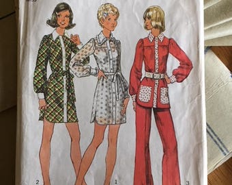 1972 #5402 Simplicity - Misses' Mini-Dress or Smock-Top & Pants