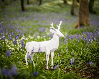 Paper Deer / Stag, Papercraft Template. Paper Forest Pet. Printable pdf