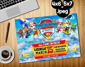 Paw Patrol Invitation, Paw Patrol Birthday Invitation, Paw Patrol Invitation Instant Download, Paw Patrol Invitation Boy, Printable
