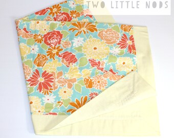 Yellow Floral Baby Blanket / Flannel Blanket / Baby Shower Gift / Swaddle Blanket / Baby Receiving Blanket / Pram Blanket / Cot Blanket