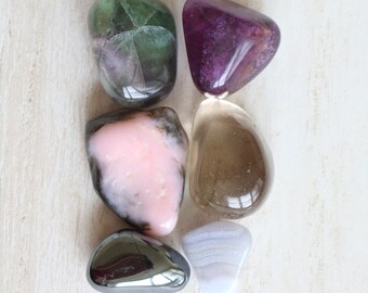 Anxiety Crystal Set | Healing Crystal Set | Chakra Cleansing Stone Kit | Empowerment Positive Energy Crystals | Raw Natural Crystal Set