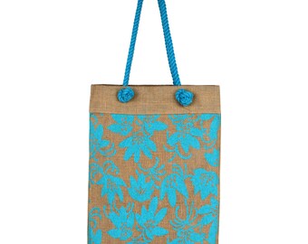 Aqua Floral Tote