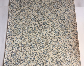 Vintage Wallpaper-1960s sweet blue floral on cream- by Old Stone Mill-by the yard
