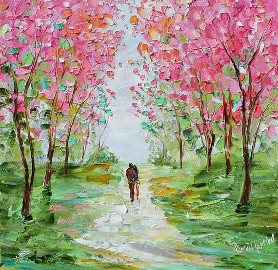 Items similar to Original oil painting Spring Romance by Karen Tarlton