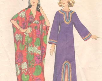 Simplicity 5315 1970s Misses CAFTaN Pattern Kimono Sleeve Womens Vintage Sewing Pattern Size Small Bust 31 32 OR Medium Bust 34 36 Or Lg