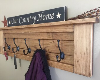 Entryway Shelf And Coat Rack Entryway coat rack Etsy 58 Entryway Shelf And Coat Rack Entryway coat rack Etsy 58