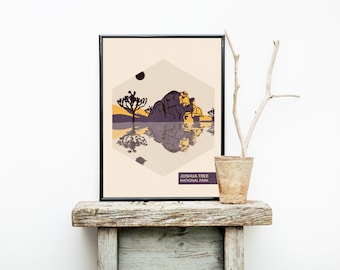 Joshua Tree - California Travel Poster - National Park Travel Poster - Hiking - Cute Apartment Décor – Dorm Decorations – Poster