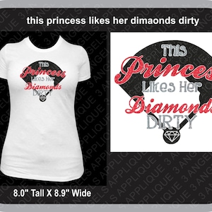 This Princess Likes Her Diamonds Dirty Baseball or Softball SVG Cutter Design INSTANT DOWNLOAD